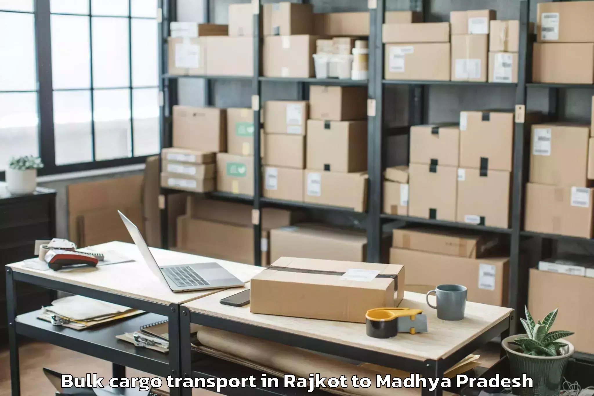 Book Rajkot to Narwar Bulk Cargo Transport Online